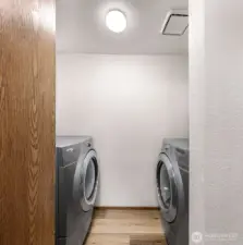 Laundry area off of kitchen.