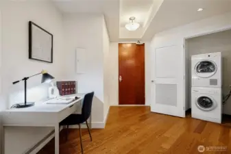 e created a stylish office nook in the entry hallway—where will you add your personal touch?