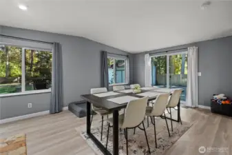 Family Room with backyard view from the table.