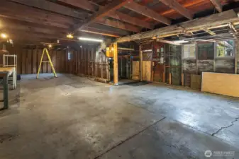 Spacious detached shop ideal for extra storage, hobbies, or creative space.