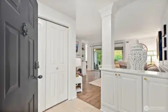 Front Entrance with Custom Bookshelves