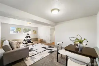 Finished basement. This bonus room was previously used as a bedroom