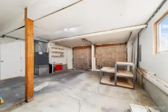 The garage fits two cars - and then some!