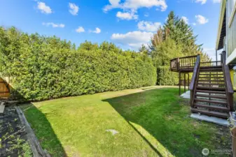 Back yard even has space for garden beds or flowers