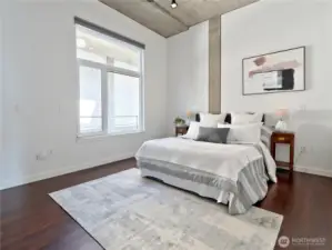 Bedroom located in the inerior part of the condo which is quieter