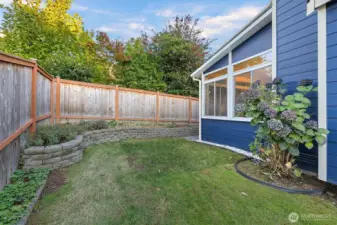 Fully fenced back yard
