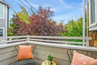 Outdoor space perfect for morning coffee or a quiet evening drink.