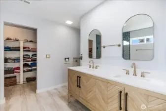 Remodeled primary bathroom - double sinks