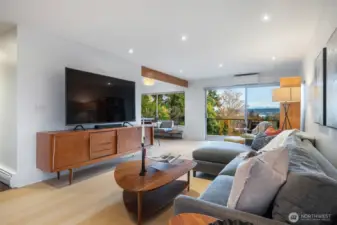 Light-filled living area with seamless flow to the kitchen and dining area.
