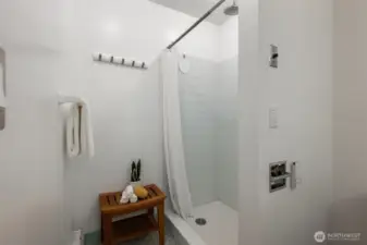 3/4 bathroom with shower.