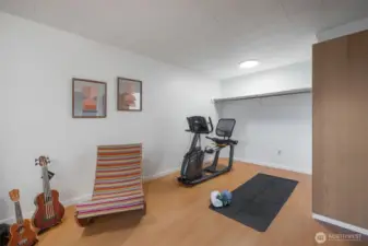 Room ideal for home gym or office.