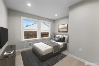 Virtually staged photo of 2nd guest bedroom.