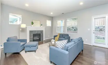 Great living area with open concept and gas fireplace!