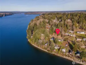 Over head picture, close to the water