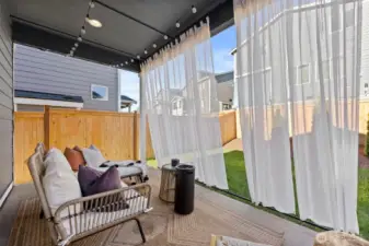 Covered and shaded back patio