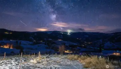 The lights of Mission Ridge and the star filled night skies.
