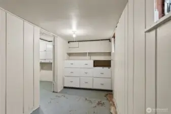 Extra storage space in lower level.