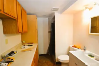 3/4 bathroom in the basement work room