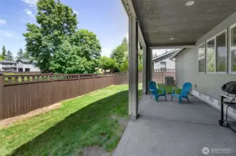 Nice yard with no home directly behind offers privacy.