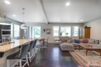 View of living area shows a very open space for gatherings.