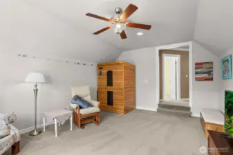 Bonus room over the garage that offers so many possibilities such as playroom, den, craft room, or exercise space. It could even be used as a fifth bedroom