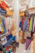 Primary showcases large walk-in closet
