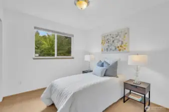 One of the three upstairs bedrooms.