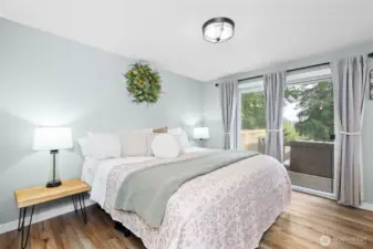 Master Bedroom with sliding doors to back patio.