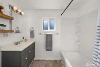 Full bathroom with laundry