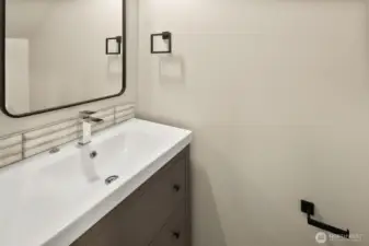 Luxury main floor powder bathroom