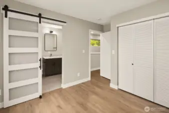 Upper floor 2nd bedroom with attached luxury ensuite bathrooom.