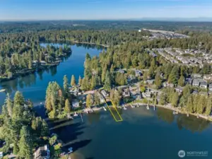 This rare lakeside opportunity offers privacy, beauty, and connection to nature. It’s a lifestyle that feels like a vacation every day. Lake Lucerne and Pipe Lake are non-combustion motor lakes. The lake connects through the channel at left to the larger Pipe Lake. Enjoy boating, paddleboarding, kayaking, fishing, swimming...lake life offers it all!