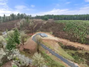 Sitting up on the hill gives you beautiful views of the surrounding area below away from neighboring farms.