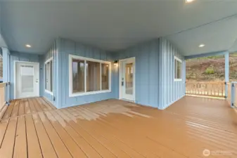 Double access into the home off the spacious covered deck.