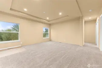 Another view of the living room - hallway leads to bedrooms and guest bath.