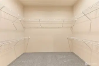 Large walk-in closet in the primary room
