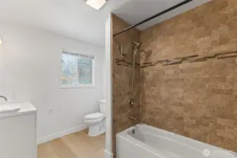 New full bath with tile surround