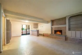 Rec Room with Fireplace & Wet Bar