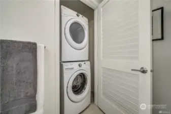 Full sized washer and dryer.
