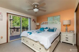 Master Bedroom With KING SIZE BED. With Deck .