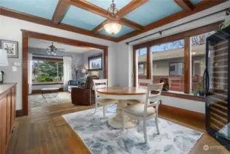 Looking back toward the living room. This dining room is large enough for any entertainment-sized table.