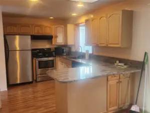 Kitchen with granite countertops