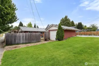 Rear of the lot off 43rd St with garage and alley access.  Perfect space for an ADU or DADU conversion project.