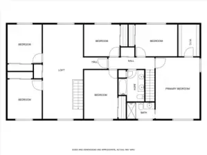 There are six bedrooms plus bonus room upstairs including a spacious primary suite with private bath and walk-in closet.