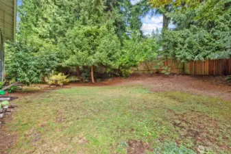 Fully-fenced back yard.