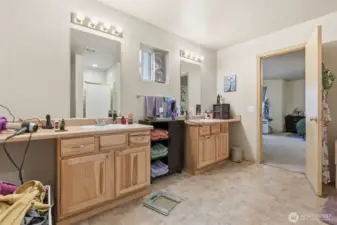 Primary bathroom with double vanity