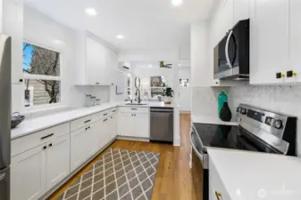 Kitchen is fully new and updated.  Plenty of cabinets and countertop space