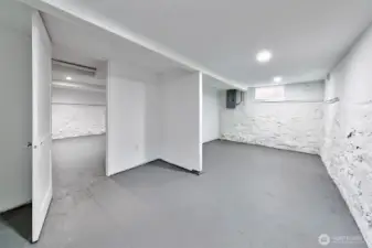 Lower level, is dry and makes for great storage, second washer and dryer hookups.