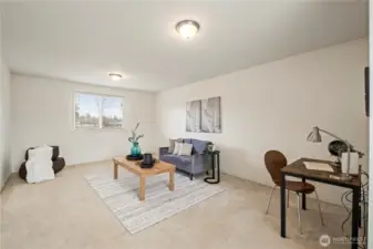 Super large room! Can be a 4th bedroom, a family room, home office, gym, or movie room. The possibilities are endless with this huge space!