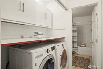 Laundry room is on the 2nd level with the bedrooms. No toting clothes up and down the stairs!